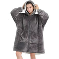 Hoodie Oversized Wearable Blanket Deep Pocket Comfy Sleeves Front Zipper Deluxe Fleece Sweatshirt Blanket Winter Blanket