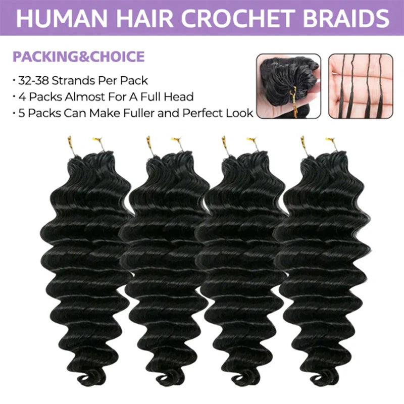12A 10-30 Inch 1-5PCS Body Wave Knotless Pre-Separated Crochet