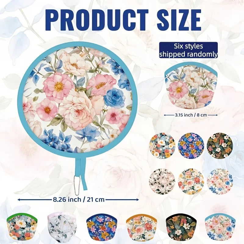 1pc Summer handheld folding fan, suitable for both men and women, round foldable hand fan, suitable for summer travel, outdoor s