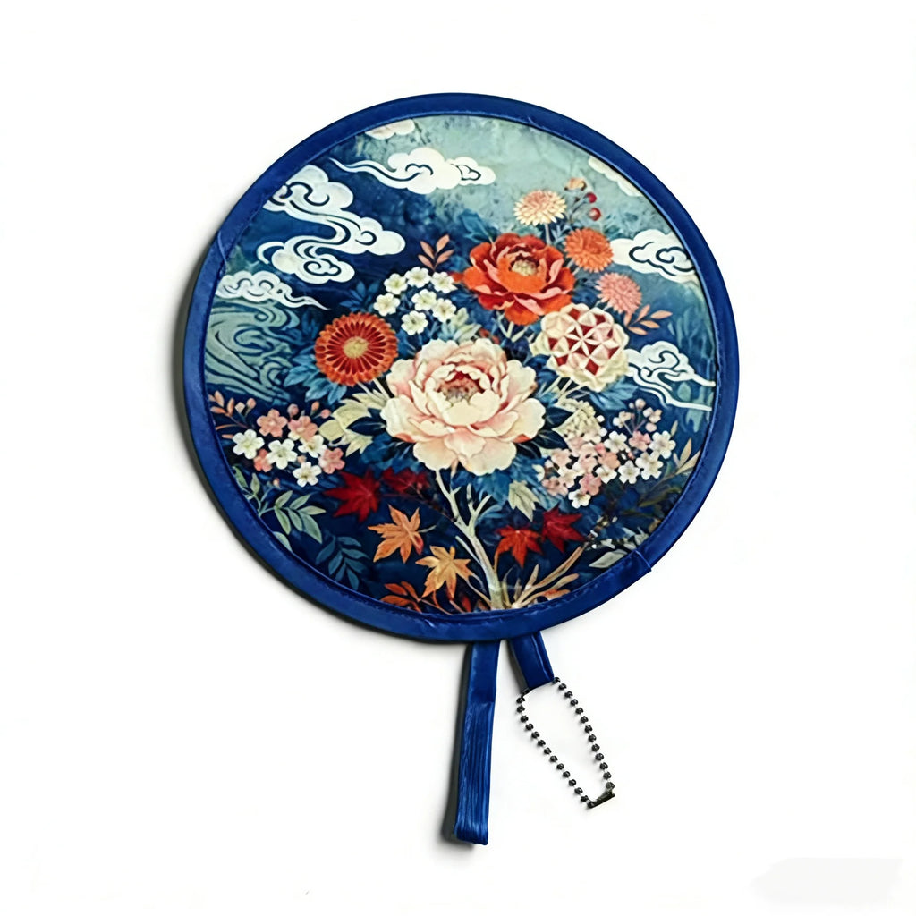 1pc Summer handheld folding fan, suitable for both men and women, round foldable hand fan, suitable for summer travel, outdoor s