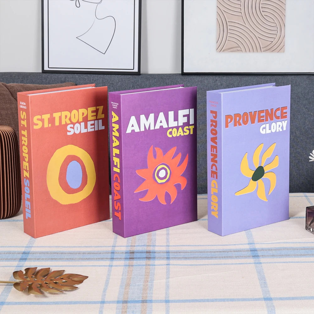 3Pcs Foldable Fashion Fake Books Living Room Decoration Designer Books Coffee Table Ornaments Club Hotel Room Villa Prop Books