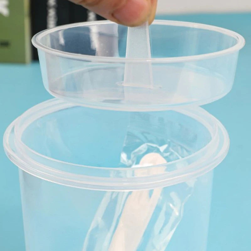 Breakfast Fruit Oat Yogurt Salad Cup With Lid And Spoon Fork Two-layers Food Storage Bento Box Fitness Fat-Reduced Taper Bowl