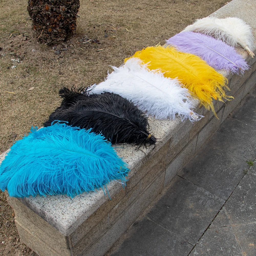 Wholesale 10PCS Natural Ostrich Feathers 15-55cm for Crafts Wedding Party Home Decor Ostrich Plumes Table Centerpiece Feather