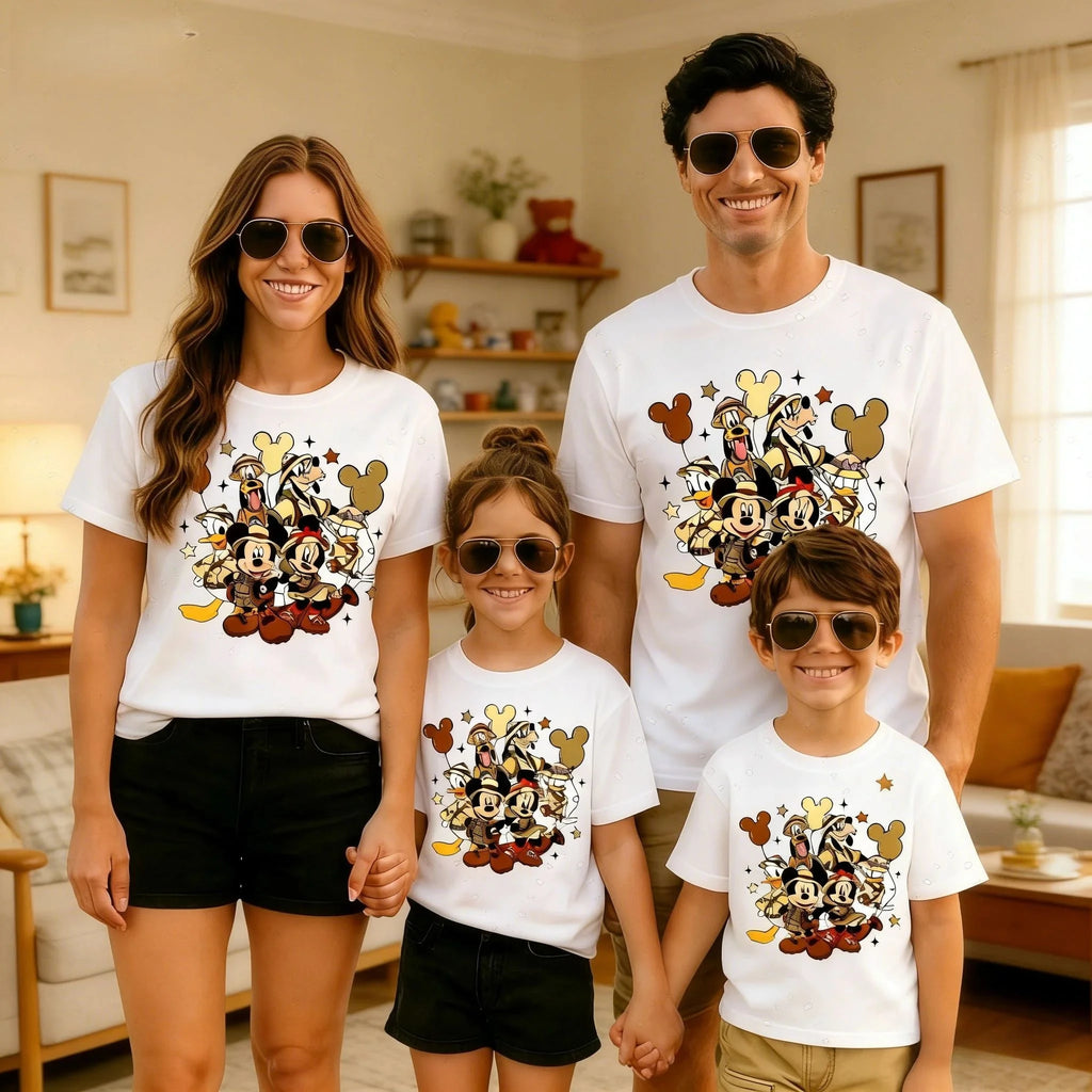 Summer Safari Kingdom Cotton T-Shirt Summer Breathable Family T-Shirt
