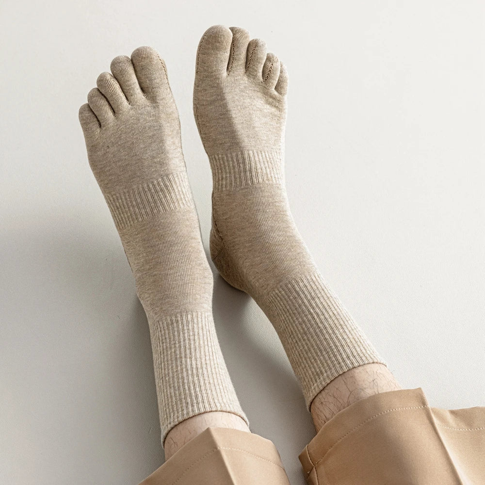 3 Pairs Five Finger Socks Men Anti-slip Sports Athletic Crew Socks Men High Quality Cotton Toe Socks Basketball Middle Tube