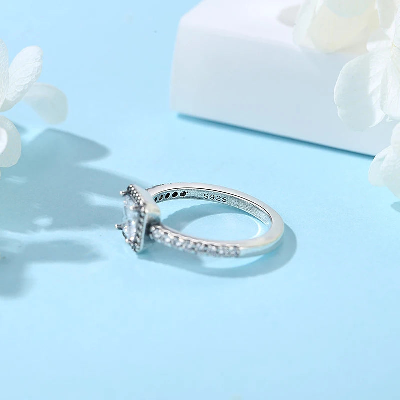 925 Sterling Silver Heart CZ Stackable Ring