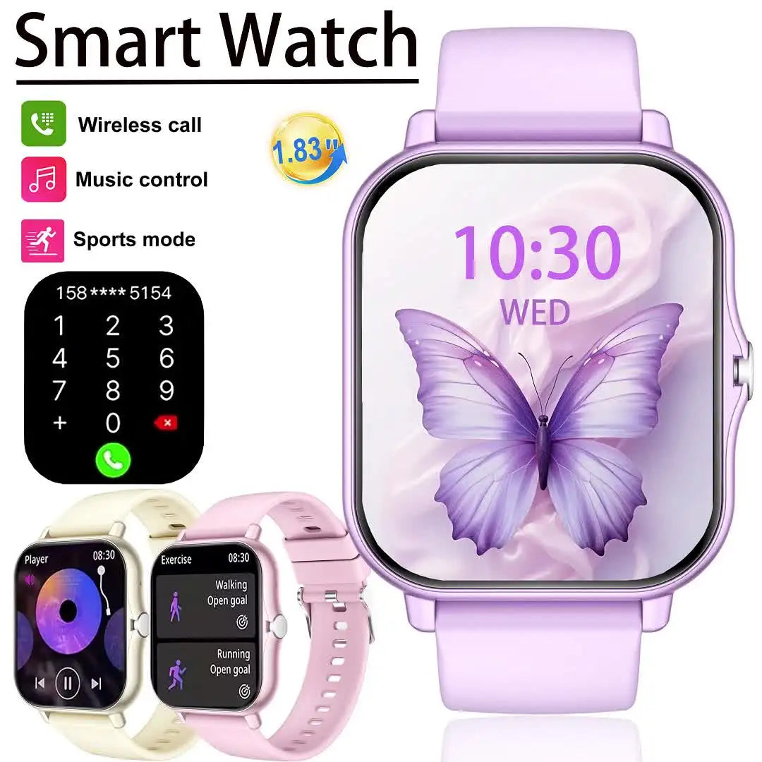Latest Upgraded Fashion Design 1.83-inch Full-Screen Touchscreen Sports Smartwatch