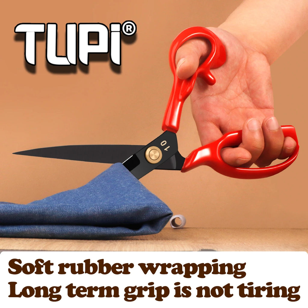 TUPI - Professional Tailor Shears - Heavy Duty Sharp Fabric Scissors for Sewing & Cloth Cutting | with Ergonomic Handles