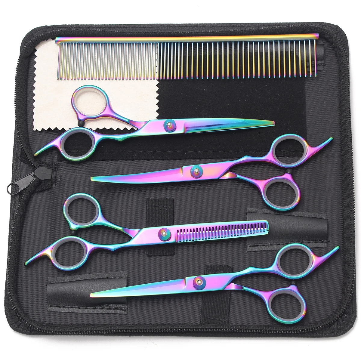 Dog Grooming Scissors 6" JP Stainless Pet Hairdressing Scissors Cutting Scissors Thinning Shears Comb Curved Scissors Z3001