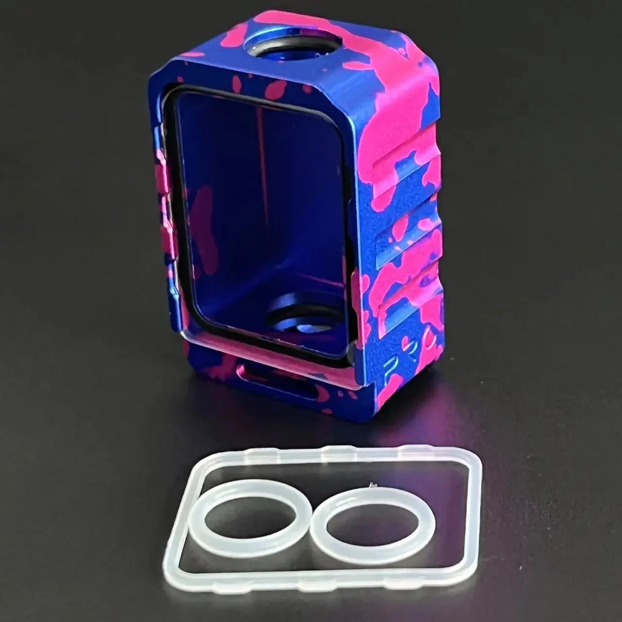 Colorful Aluminum/Acrylic 39mmx26mmx16.5mm Desk Organizer Box BORO with Glass Cover Billet Storage O Rings Holders Accessories