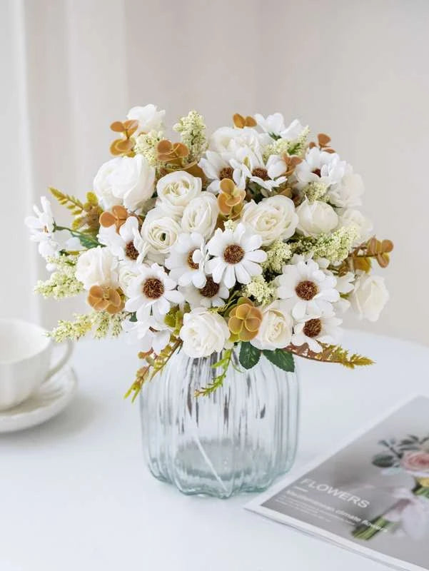 2/4pcs Artificial Flowers Roses Silk Wedding Home Room Table Vase Fillers Festival Outdoor Garden Couryard Decor Bridal Bouquets