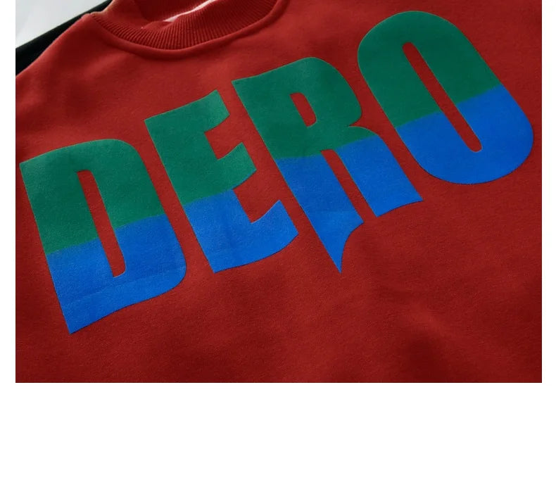 Winter Boys Warm Fleece Lined Half Turtleneck Alphabet Sweatshirt School Kids Track Pullover Coat Tops Child Work Jumper 3-16Yrs