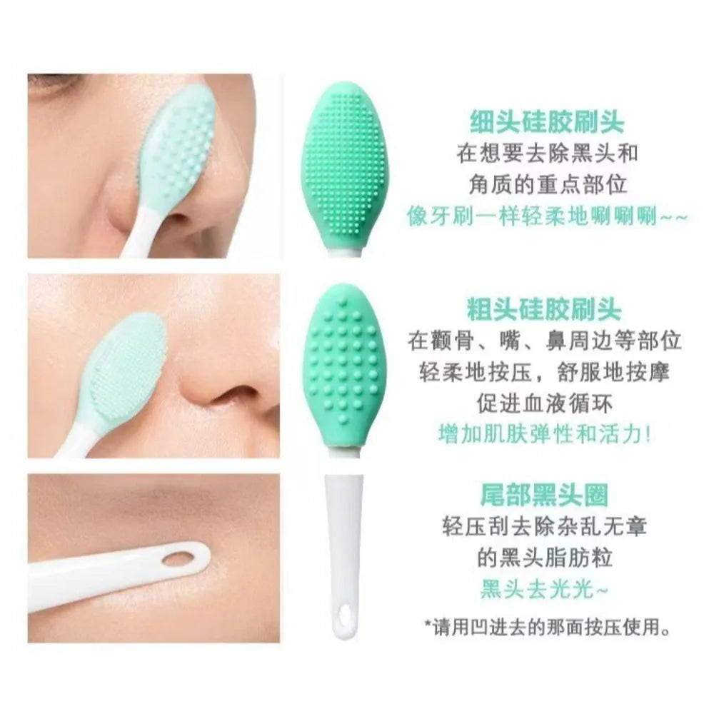 1/5PCS Beauty Skin Care Silicone Face Brush Exfoliating Facial Cleansing Scrub Nose Brush Blackhead Remove Double-Sided Brushes