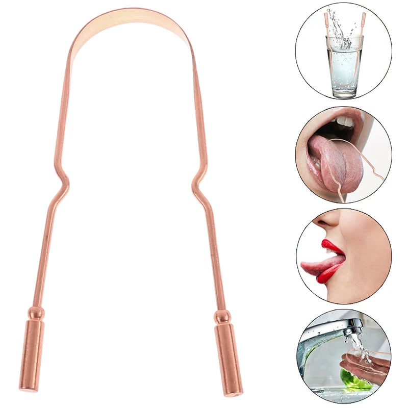 ●1PCS Copper Tongue Scraper Men Women Toothbrush Dental Oral