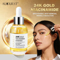 AUQUEST Niacinamide Face Serum Whitening Dark Spot Remover 24K Gold Serum Hyaluronic Acid Anit-Wrinkle Facial Serum Skin Care