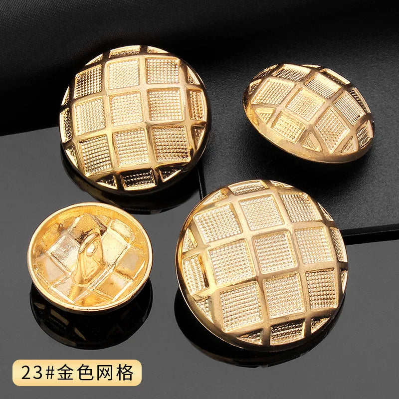 Vintage Gold Black Round Metal Shank Buttons for Diy Craft Handmade Clothing Coat Suit Sweater Scrapbooking Sewing Supplies