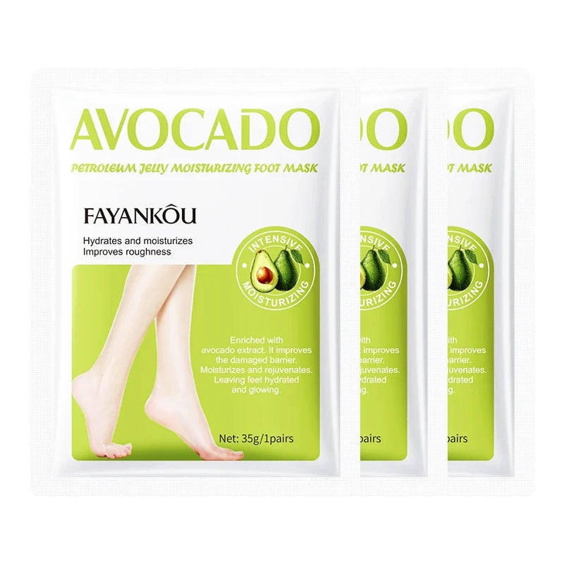 1/3/5 Pairs Avocado Exfoliating Foot Mask Feet Pedicure Remove Dead Skin Moisturizing Foot Exfoliator Feet Masks Skin Care
