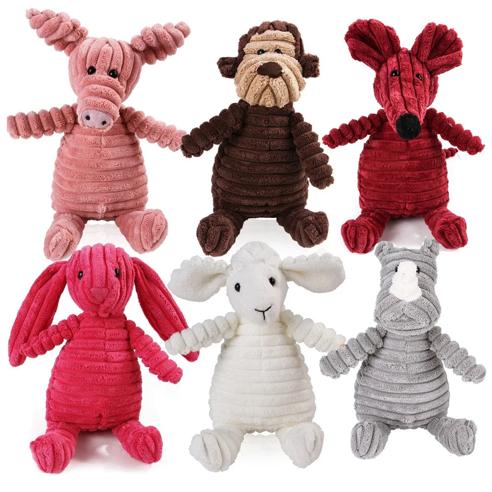 Pet Dog Molar Toy Vent Training Corduroy Monkey Pig