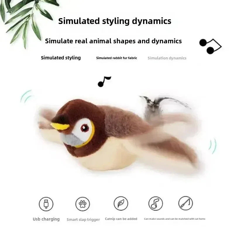 Hot Cat Interactive Toys Catnip Electric Pat Bird (with