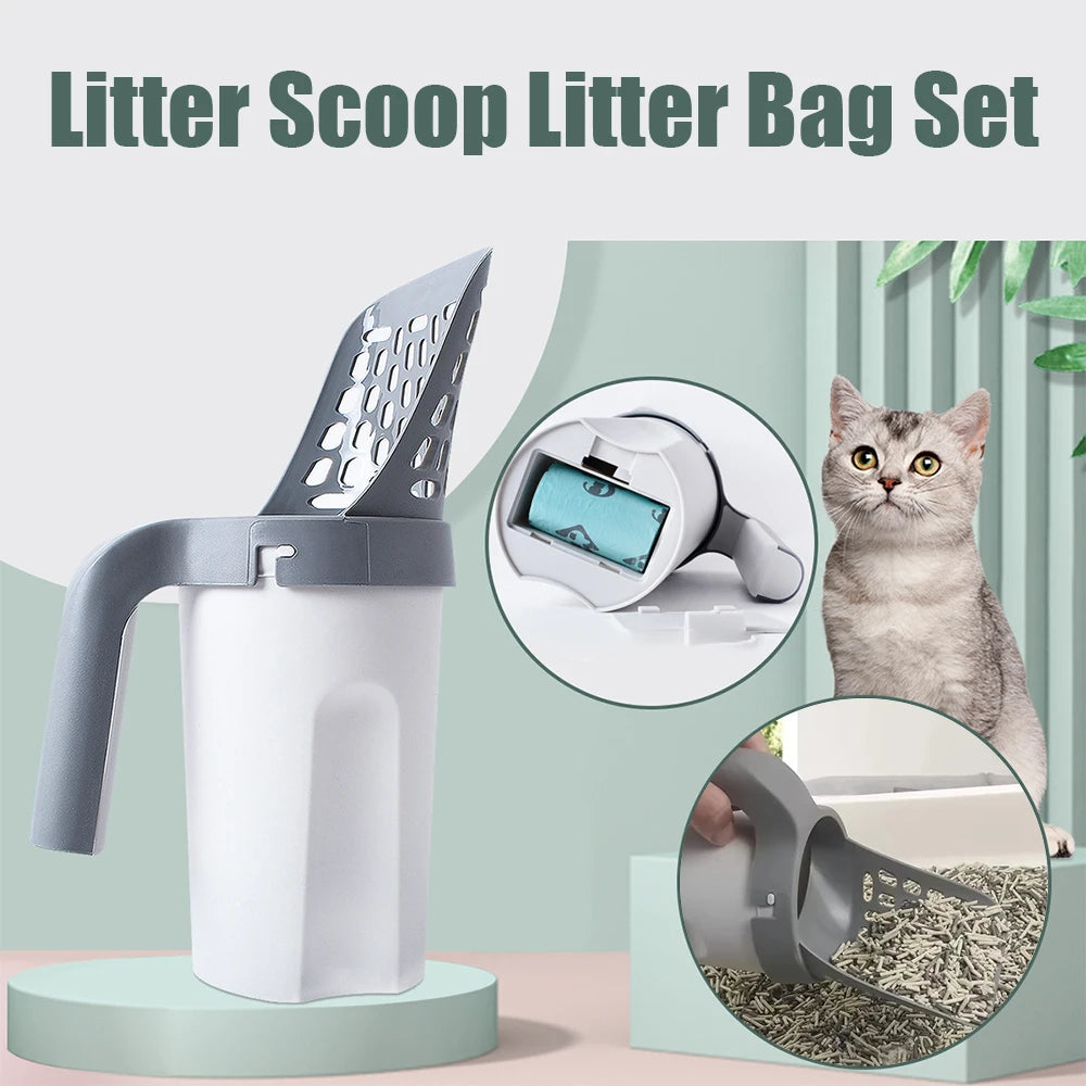 All-in-one Cat Litter Shovel Scoop for Pet Filter Clean Toilet Lazy Person Garbage Picker Cat Litter Box Accessory Pet Products