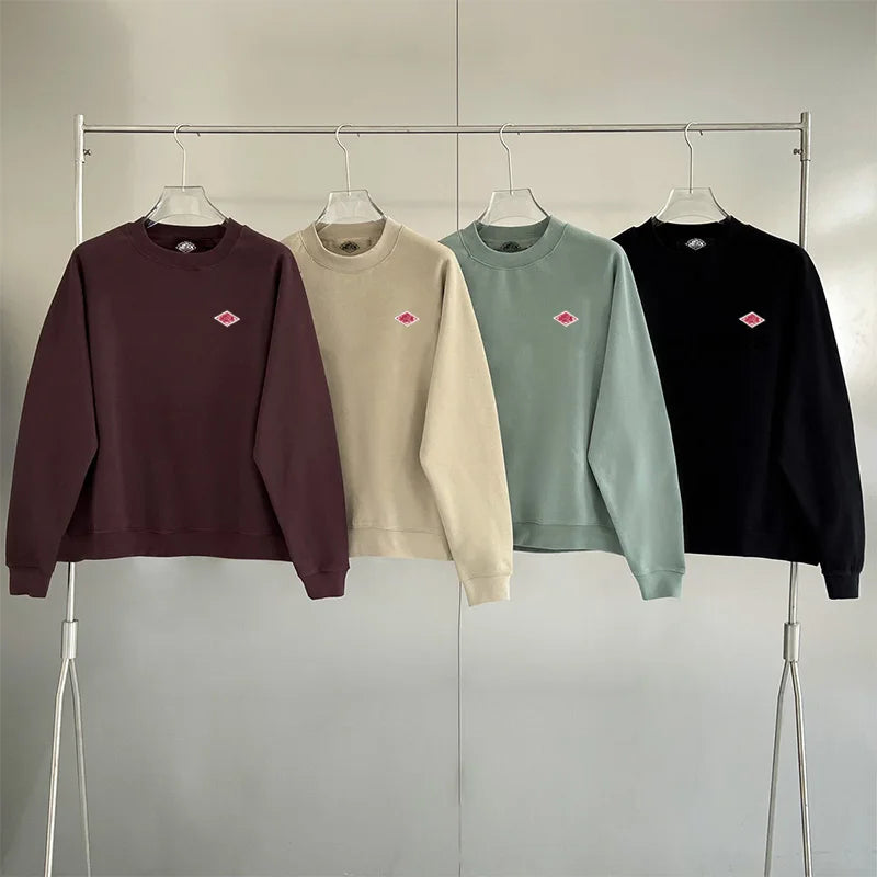 Exported to Japan Winter Fashion Sweatshirt Men/Women Same Embroidery Cotton O-Neck Long Sleeve Tracksuit Top Loose Comfortable
