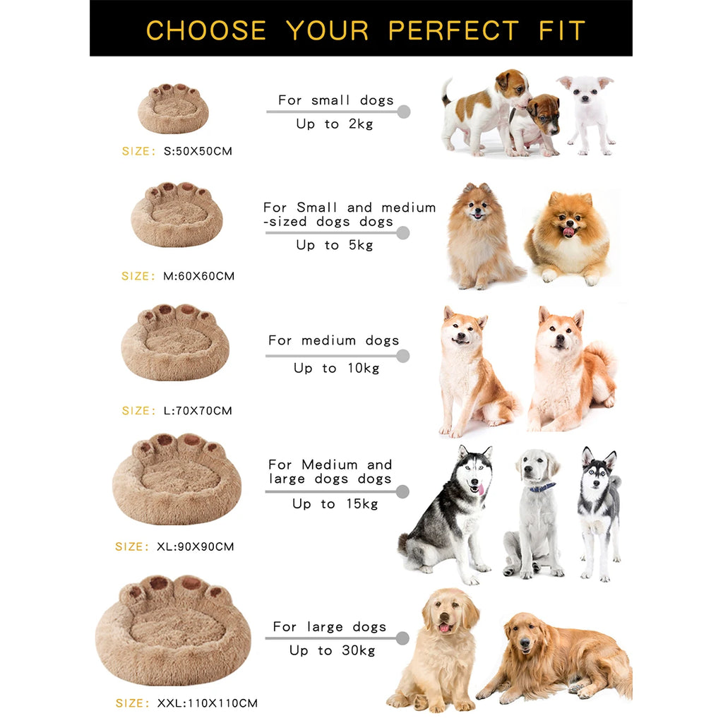 Fluffy Dog Bed Winter Warm Large Pet Products Small Sofa Baskets Pets Kennel Mat Puppy Cats Supplies Basket Blanket Accessories