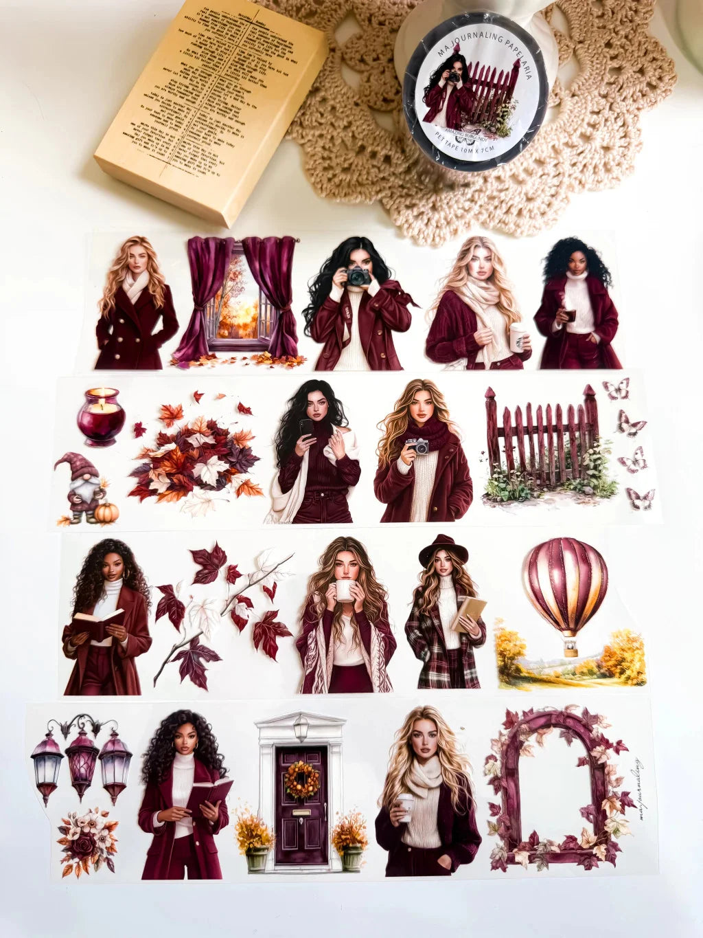 Ma. Journaling Dark style Night Halloween washi masking pet Tape European and American Girls,