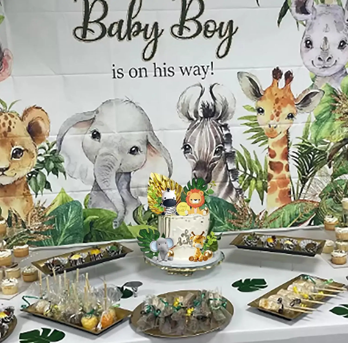 Animals Cake Topper Jungle Safari Birthday Cake Decorations Lion Monkey Elephant Zebra Giraffe Cake Toppers Wild Birthday Decor