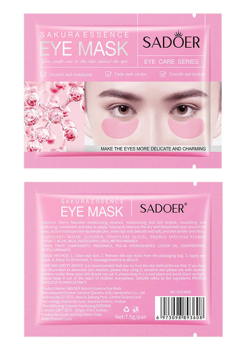 10 Pairs SADOER Crystal Collagen Eye Mask Anti Wrinkle Dark Circles Removal Eyes Bags Moisturizing Eye Patches Skin Care