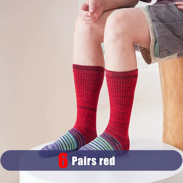 1/6 Pairs Man Toe Socks Long Plus Large Size Cotton Colorful Striped Compression Sport Fitness Happy 5 Finger Calf Socks EU40-46