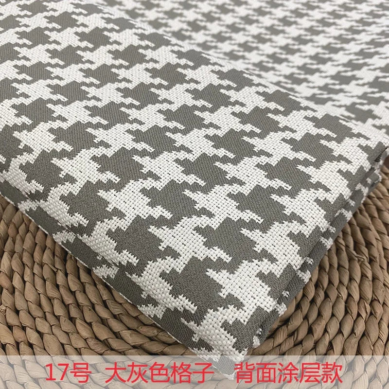 High-end Thousand Bird Grid Sofa Fabric Thickening Plaid Cotton Linen Cloth Tablecloth Pillow Cushion Cover Handmade DIY Fabric