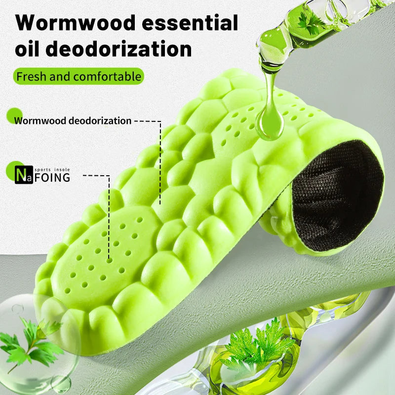 Sport Insoles 4D Latex Super Soft High Elasticity Shoe Pads Anti-pain Deodorant Cushion Arch Support Running Insoles Foot Insole