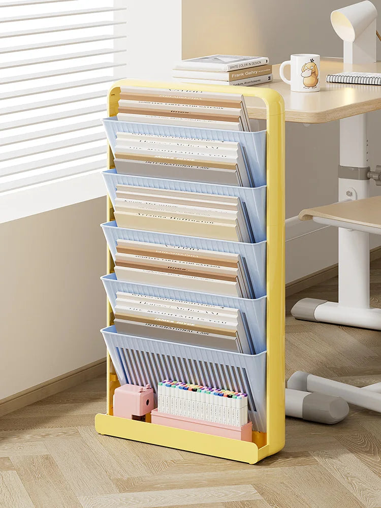 UFORU Dopamine Study Desk Organizer – Large Capacity Side-Mounted Bookshelf for Textbooks & Magazines
