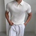 Men's Knitted Short-Sleeve Polo Shirt