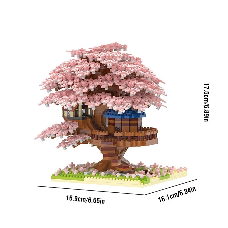 DIY Sakura Tree Building Blocks Set Diy Cherry Blossom Bricks with