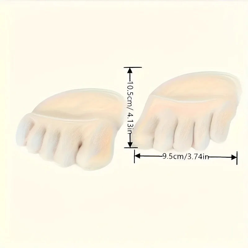 Summer Half Palm Five Fingers Socks Invisible Thin High Heel Front Foot Open Toe Socks Women Shallow Sandals Split-Toe Sock