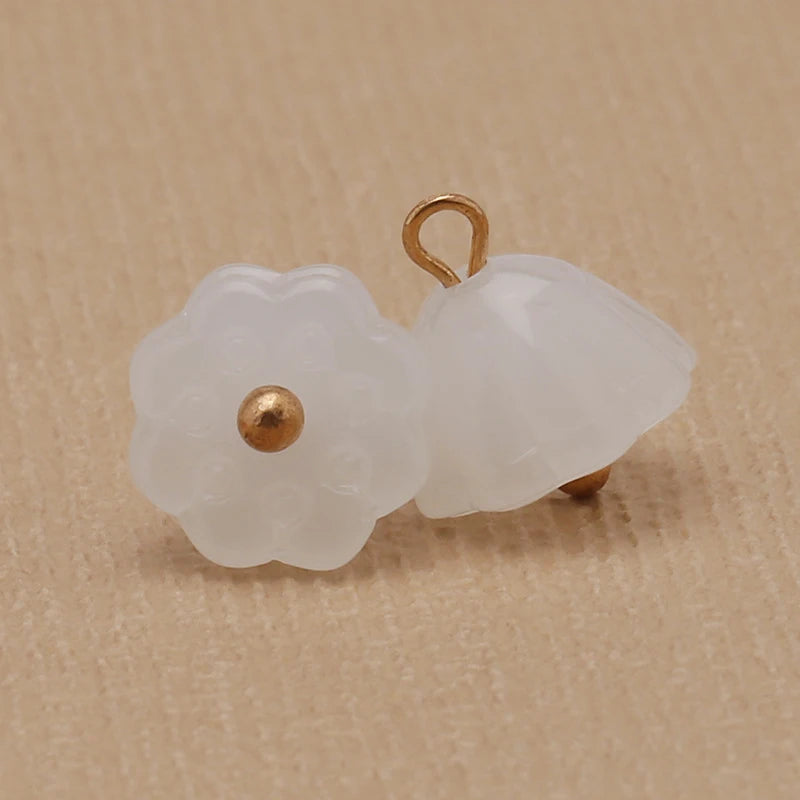 Glass Imitation Jade Mushroom Buttons Exquisite Retro Shirt Button Buckles for Cheongsam Cardigan Decor Sewing Scrapbooking