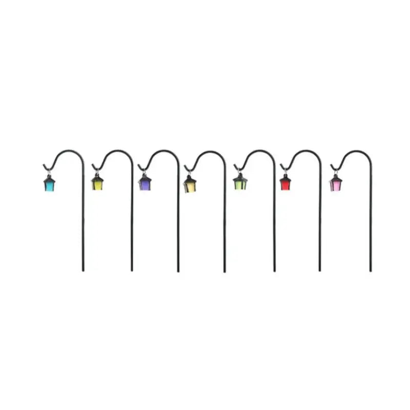 {MX} 6Pcs Miniature Vintage Lantern Fairy Garden Decorative Stakes Glow-in-the-Dark Bonsai Decorations Mini Lantern Crafts