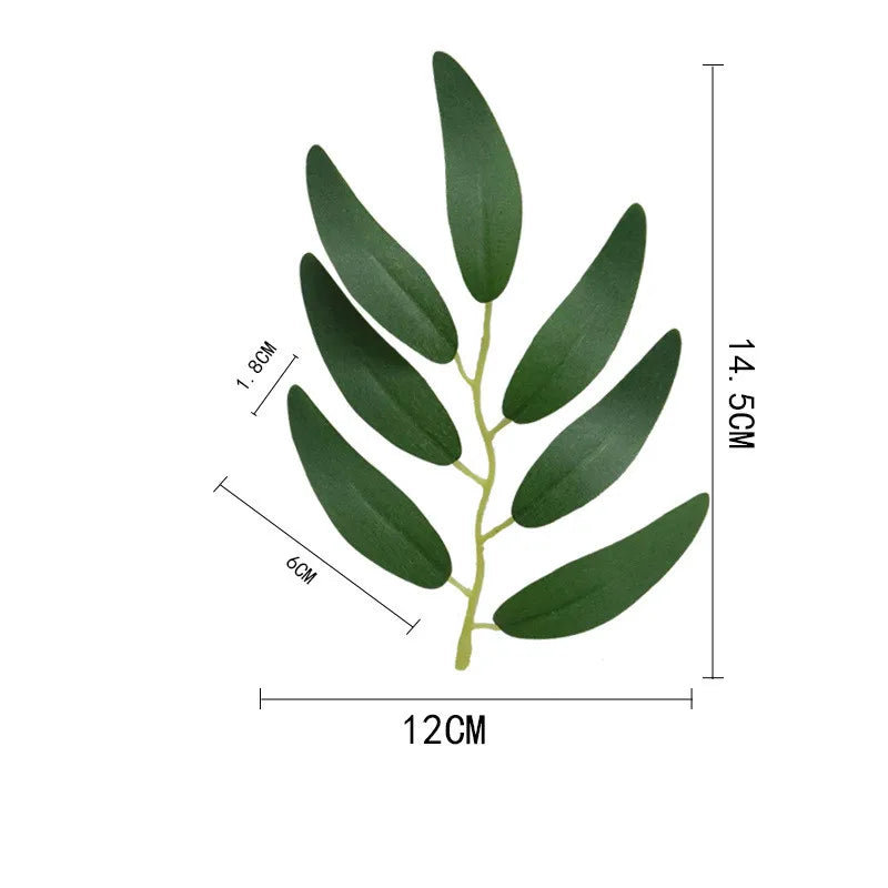100pcs artificial willow twig leaves wicker  Willow leaf plants for home garden wreath garland wedding wall bouquet decoration
