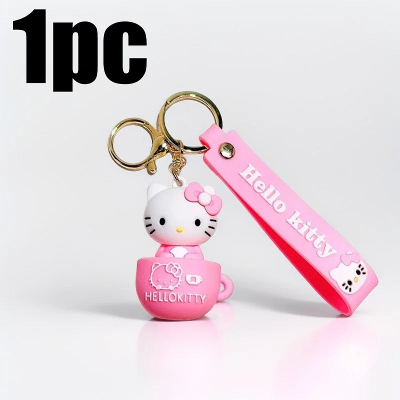 MINISO Cute Cartoon KT Keychain Girl Schoolbag Shoulder Bag Car Keyring Kid Children Kawaii Gift Festival gifts Festival gifts