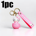 MINISO Cute Cartoon KT Keychain Girl Schoolbag Shoulder Bag Car Keyring Kid Children Kawaii Gift Festival gifts Festival gifts