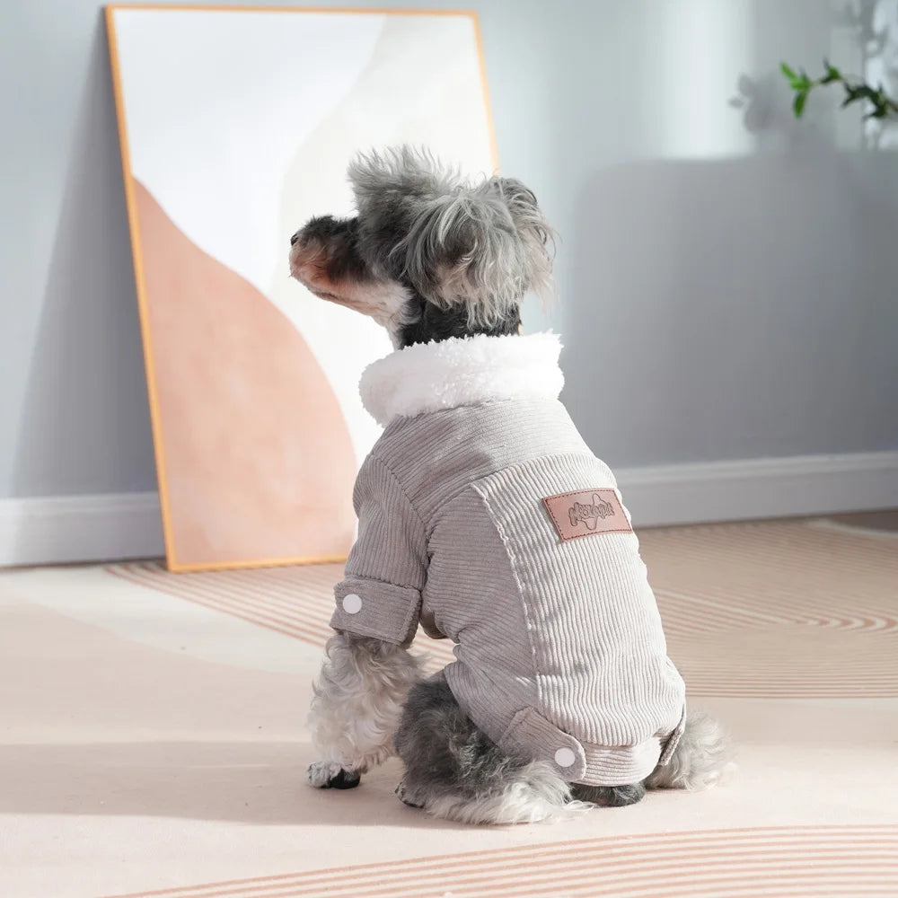 Autumn Winter Pet Dog Clothes Fleece Warm Jacket Coat Cozy Thicken Puppy Clothing for Small Medium Dogs Cat Schnauzer Pug Outfit