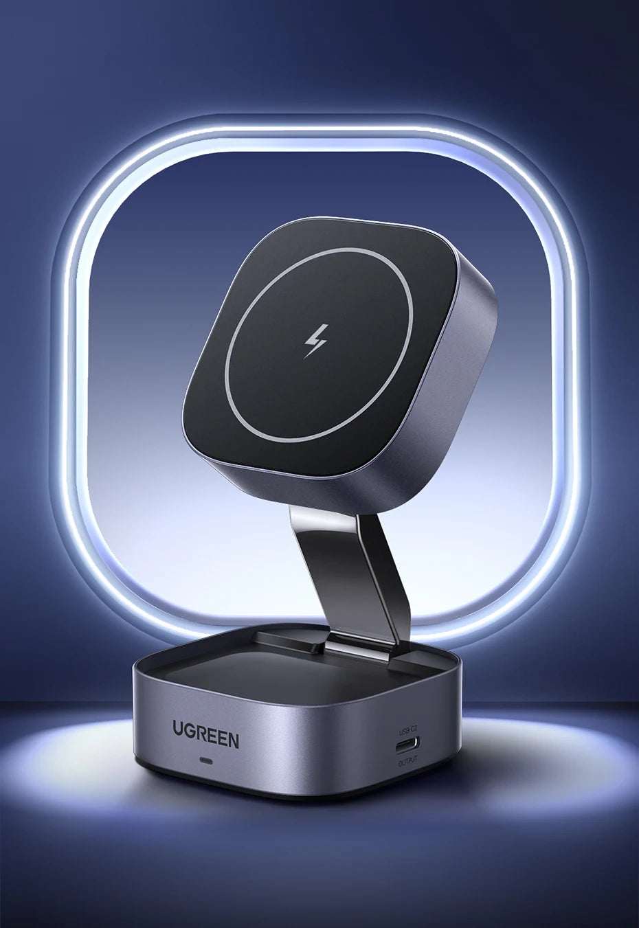 BR Sale UGREEN 15W Magnetic Wireless Charger 2-in-1 Charging Stand For iPhone 16 17 Pro Max/AirPods For Magsafe Fast Charger
