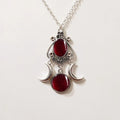 Fashion Black/red/purple Triple Moon Pendant Necklace Jewelry