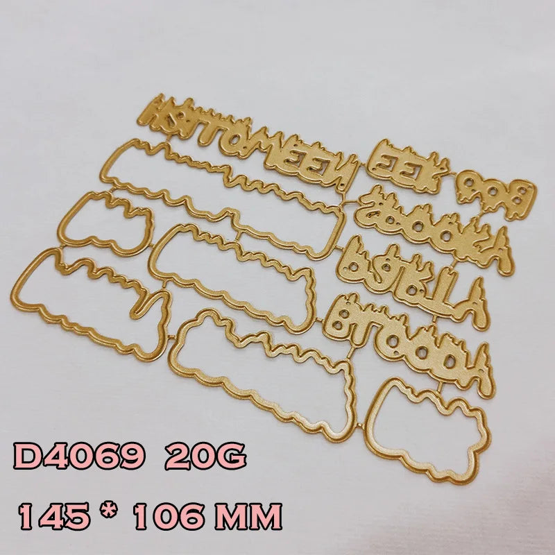 KLJUYP Happy Halloween Metal Cutting Dies Stencils for DIY Scrapbooking/album Decorative Embossing DIY Paper Cards