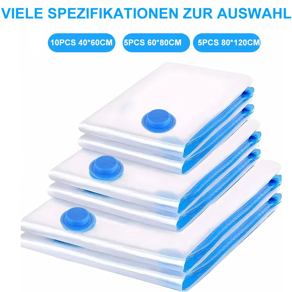Vacuum Storage Bags Transparent Folding Compressed Space Storage Bag Travel Seal Packet Organizers For Clothes Pillow Bedding