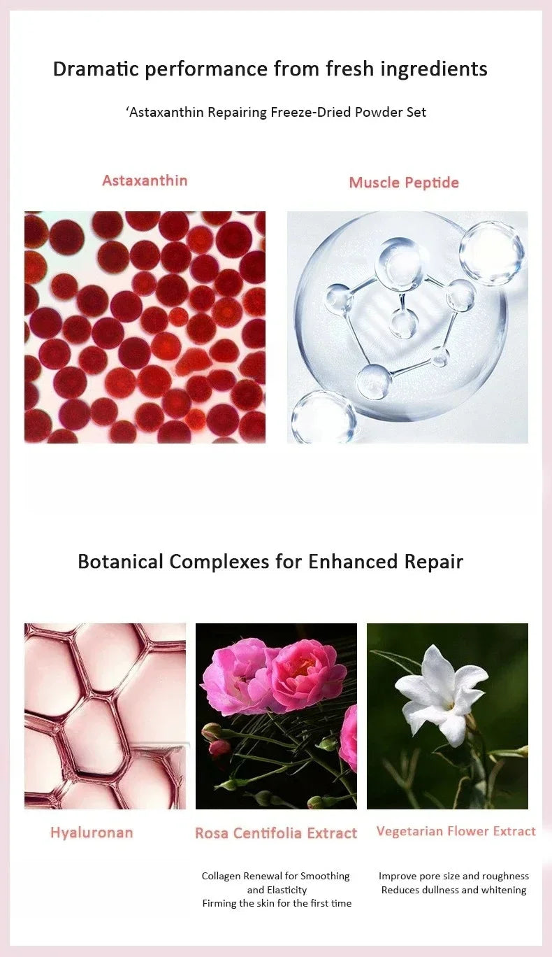 Astaxanthin Peptide Freeze-dried Powder, Nicotinamide Essence, Skin Care Set