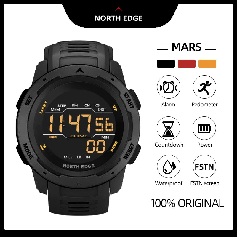 NORTH EDGE Mens Smart Watch Women Sportswatch Dual Time