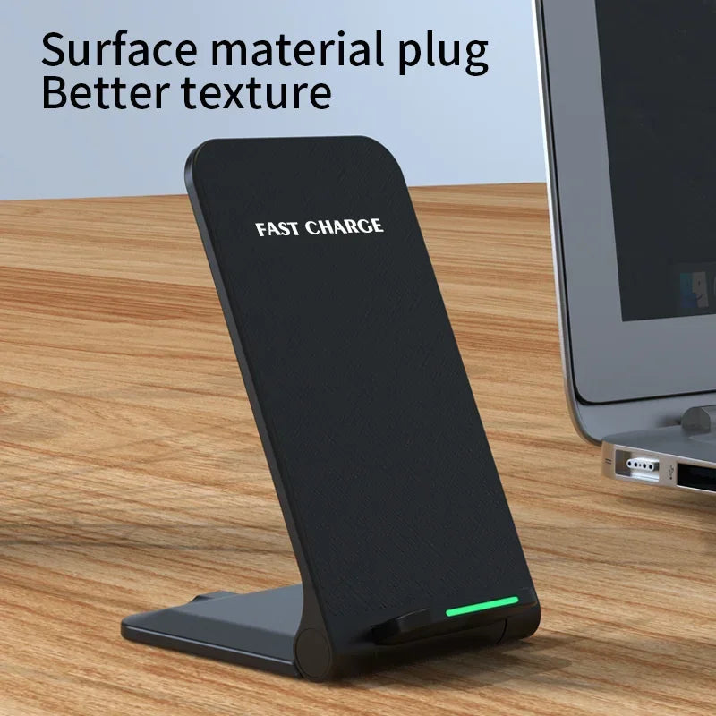 30W Foldable Wireless Charger Stand Pad For iPhone 14 13 12 11 Pro Max X Samsung S21 S20 Fast Charging Dock Station Phone Holder