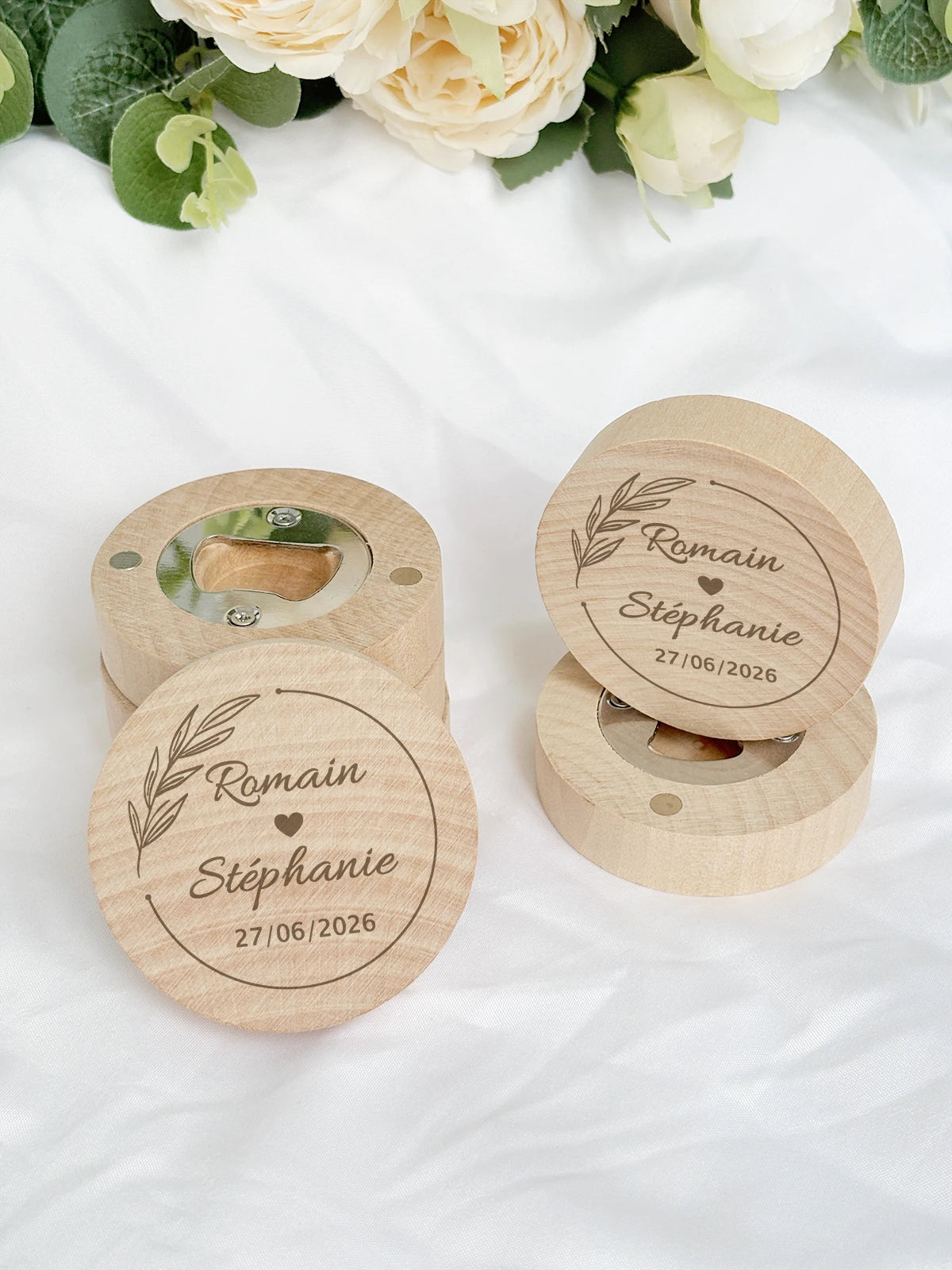 Personalized Wedding Favor Bottle Opener Fridge Magnet Wooden Magnetic Bottle Opener Party Favor Wedding Gift Souvenir for Guest